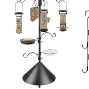 Heavy-Duty Bird Feeder with Squirrel Baffle, Mesh Tray & Adjustable Hooks