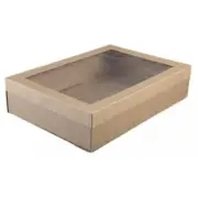 Kraft Brown Grazing Boxes with Lids Medium 360x252x80mm (Pk 2)