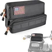 Benlari Motorcycle Handlebar Bag, Dirtbike Handlebar Bag, Universal Tool Bag, Bicycle Front Fork Storage Bag, Sissy Bar Bag, Snowmobile Handlebar Bag Compatible for Cruiser Softail Dyna Sportsters