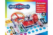Snap Circuits Jr. SC-100 Electronics Exploration Kit, Over 100 Projects, Full Color Project Manual, 28 Parts, STEM Educational Toy for Kids 8 +