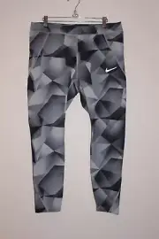 Nike Dri Fit Tight Fit Women's 7/8 Length Pants XL GRAY PRINT 931973-010 NEW