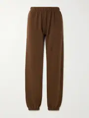 [ÉTERNE] ÉTERNE - Cotton And Modal-blend Jersey Tapered Track Pants - Chocolate - medium medium Brown