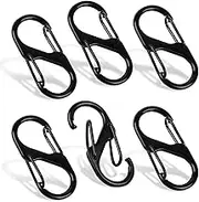 BACUTHY 6 Pieces Zipper Pull Replacement, Zipper Connectors Zipper Lock Clips Theft Deterrent, Dual Opening S Shaped Carabiner to Keep Zipper Closed