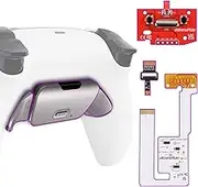 eXtremeRate White Metal Buttons RISE V3 Remap Kit for PS5 Controller BDM-030 040 050, Upgrade Board Redesigned Bottom Shell Programable Back Buttons