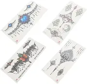 Healvian 4pcs Temporary Tattoo Sticker for Women Realistic Body Decals Temporary for Beach Pool Parties Elegant Design for Nightclubs