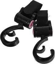 Kisangel 2Pcs Stroller Hooks for Hanging Bags Durable Stroller Accessories Easy to Install Remove Strong Load Bearing Capacity for Shopping Diaper Bags Lightweight Design