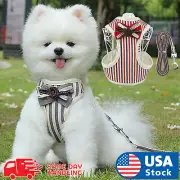 Bow tie Breathable Small Dog Cat Pet harness Vest Collar Chest Strap Leash XS-XL