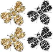 Sewroro 4pcs Sparkling Decorative Appliques for Clothing Shoes Bags and DIY Crafts Each Elevate Your Style with Glamorous Crystal Finish