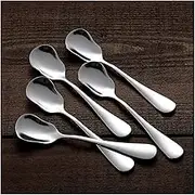 Tablespoons Set of 5 Stainless Steel Dessert Ice Cream Spoons，Coffee Spoon,Table Spoons, Light Weight and Small Size,5.3 * 1.2in Serving Spoon