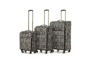 3pc Tosca So-Lite Travel Suitcase Checked/Carry On Trolley Luggage Set Leopard