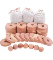 50 Pack 30 Cedar Rings 20 Cedar Balls 100% Natural Aromatic Accessories Rings