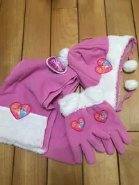 在飛比找Yahoo!奇摩拍賣優惠-*1/2美人魚女童 兒童 迪士尼公主 圍巾組 圍巾 手套 帽