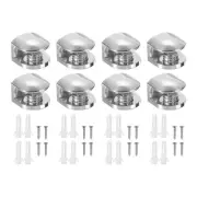 4pcs Glass Shelf Bracket Metal Adjustable Wall Mount Glass Clamp Holder, Silver