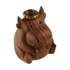 Fragrant Hippo Backflow Incense Holder Green Sandalwood Incense Holder Home