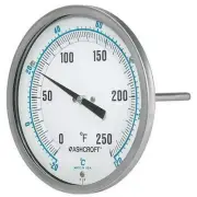 Ashcroft Dial Thermometer 5in 250F Adjustable Angle 1/2 NPT Stainless Steel