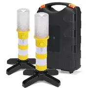 2Pcs Emergency Roadside Flares Kit, LED Safety Strobe Road Flares Warning Light Super Bright for Car, Yellow