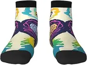 [JEJEA] Left and Right Brain Advantage print Men's Athletic Cushioned Crew Socks Crew Training Athletic Socks Men and Women for Sports
