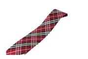 Mens Red, Black, White Plaid Striped Patterned 8Cm Neck Tie