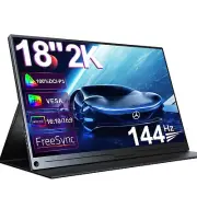 18" 2K Portable Monitor 144Hz Gaming Monitor USB C Laptop Monitor 2560x1600