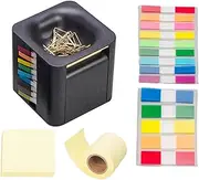 Cube Sticky Note Dispenser - Multiple Note Paper Box, Keeper Creative Office Notes | Office Sticky Notes Stand with Coloured Labels, Writing Cushion Holder, School Aid