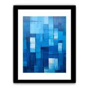 High End Modern Blue Art Canvas painting Print