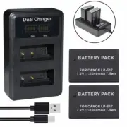 2X LP-E17 Battery+ USB Charger For Canon Rebel SL2 Rebel T6i Rebel T7i EOS 800D