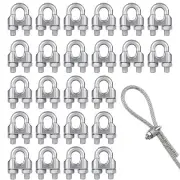 Venforze 24PCS M3 1/8"inch Wire Rope Clamp, 304 24 Packs, 1/8"