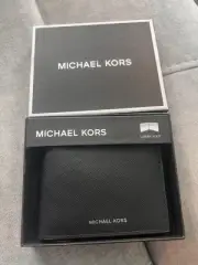 New NWT Michael Kors Men Black Saffiano Slim Billfold Leather Andy Wallet Card