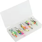 Ice Fishing Lure Jigs Carbon Steel Winter Bait Set with Storage Box for Freshwater and Sea Water Fishing
