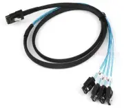 Internal Mini-SAS SFF-8087 to 4x Straight Reverse SATA Fanout SAS Cable 1-meter