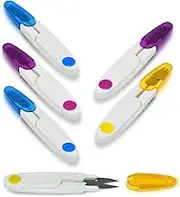 6PCS Portable Multipurpose U-Type Scissor Yarn Scissor with Safety Cover for Clothes Thread Embroidery Cross-Stitch Craft Clipper Cutter Tailor Nippers DIY Projects