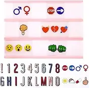 Led Light Box, Pink A4 Cinema Light Box with 119 Letters, Symbols & Emojis, Light Up Letter Board for Room Decor, Novelty Gifts for Women Man Boys and Girls for Christmas Thanksgiving