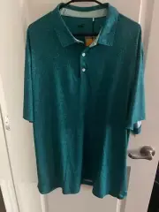 PUMA Men's Cloudspun Primary Polo Shirt Golf Cay Blue Green Size 2XL 538748-08