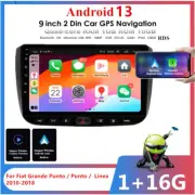 9'' Android 16GB Stereo Radio GPS Navi For Fiat Punto Linea 2010-2018 w/Carplay