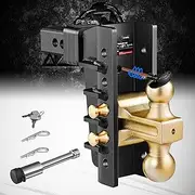 XPE Adjustable Trailer Hitch Fits 2-Inch Receiver,6-Inch Drop/Rise,2"&2-5/16" Ball Hitches with 25,000 LBS GTW for Heavy Duty Truck,Solid Ball Mount,BLK,652008-3（2Inch 8drop
