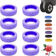 Luggage Wheel Protection Cover,8 Pcs Luggage Compartment Wheel Protection Cover,Luggage Wheel Covers,Luggage Wheel Protector Covers,Luggage Wheel Covers for Suitcase (Purple)