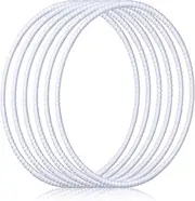 Shappy 6 Pcs Exercise Hoop Detachable Adjustable Plastic Toy Playground Toys Colored Hoop Circles for Teens Games Gymnastics Dog Agility Equipment Party Decor (20 Inch, White)