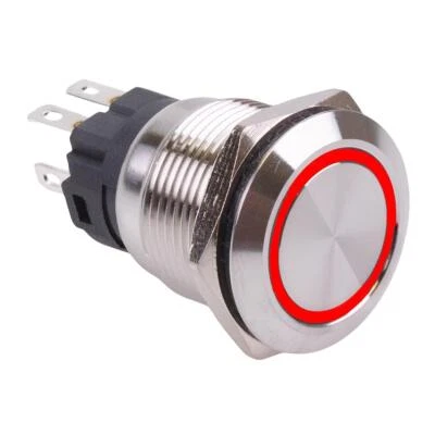 RGB Latching 19mm Vandal Resistant Push Button Switch 12V