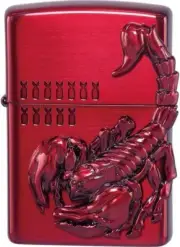Zippo Oil Lighter Venom Scorpion Metal Red Brass Etching Regular Case Japan new