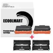 2PK Toner TN850 + 2PK Drum DR820 fits Brother HL-L6300DW HL-L6400DW MFC-L5900DW
