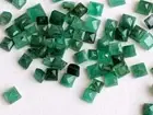 3-4mm Emerald Princess Cut Stones For Jewelry, 5 Pieces Green Gemstone