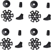 Meichoon 16 Pack Trekking Pole Accessories Set Includes Snow Mud Baskets and Tip Protectors Universal Fit for Hiking Walking Sticks TP11