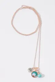Sapphire Coast Mini With Turquoise Magnesite And Elm Pendant Necklace--NES-RM-SAPPHIRE