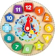 Shape Color Sorting Clock | Shape Matching Puzzle,Learning Toy for Fine Motor Skills, Early Educational Activity for Boys Girls Ages 3+