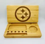 Pittsburgh steelers laser engraved magnet back flip style rolling tray pop gift