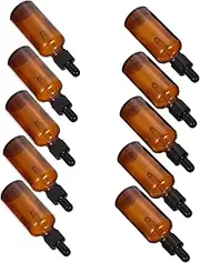 BATHVEVE 10pcs Portable Glass Dropper Bottles Essential Oil Containers UV Resistant Leak Design for DIY Blends and Cosmetic Storage