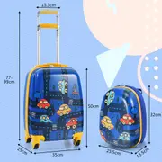 Babyjoy Kids 18" Luggage + 13" Backpack Travel Set Children Hard Shell Suitcase Set Christmas Birthday Gift