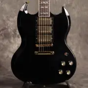 Gibson USA/Exclusive SG Supreme 3-Pickup Ebony Electric Guitar with Hard Case