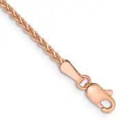 14K Rose Gold 7 Inch 1.7mm Diamond-Cut Spiga With Lobster Clasp Bracelet