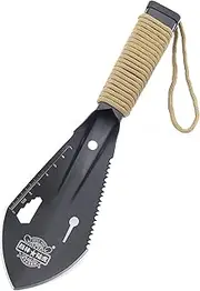 Hamans Garden Shovel Spade Backpacking Trowel Mini Survival Shovel Weeder with Sawtooth Hex Wrench Ruler Digging Trowel Knife Spear Garden Bonsai with Carrying Pouch